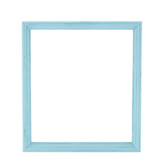 Pastel color wood photo frame in country rustic style isolated o