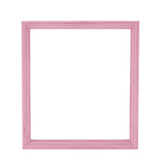 Pastel color wood photo frame in country rustic style isolated o