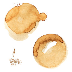 Coffee brown watercolor texture. Pattern design element. Vector illustration Eps 10.			