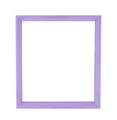 Pastel color wood photo frame in country rustic style isolated o