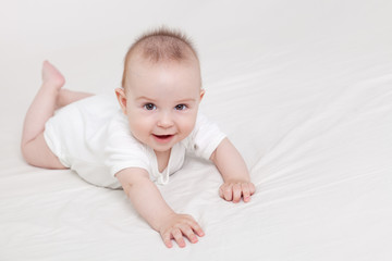 Cute baby crawling