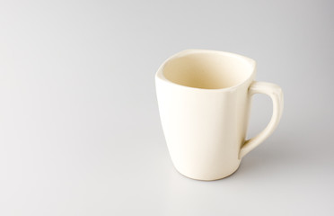 Coffee mug on grey background,Leave space for adding text