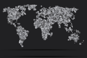 World Map Concept Squares