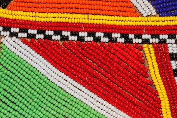 African beads used as decoration by the Masai tribe