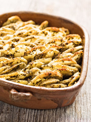 rustic roasted hasselback potato gratin