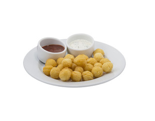 Potato balls with sauce