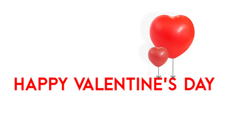 Happy Valentine's Day with red balloon heart shape tie at type,L