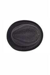 Men’s Black fedora hat isolated on white background