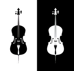 Cello in black and blue colors