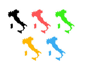 Silhouette of Italy on map