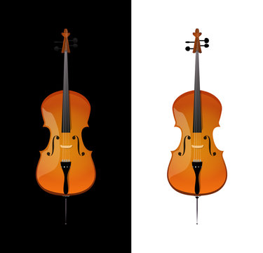 Illustration of Cello in realistic style
