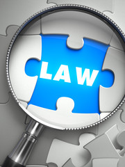 Law - Missing Puzzle Piece through Magnifier.