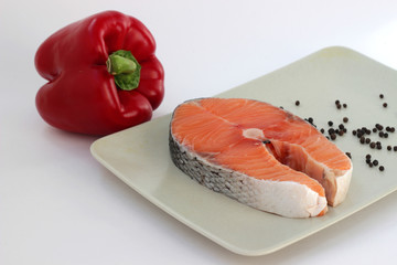 Salmon with bell paper