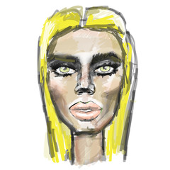 Блондинка Модель Девушка Губы Взгляд