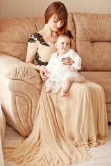 Fototapeta na wymiar picture of beuty young mother with adorable baby