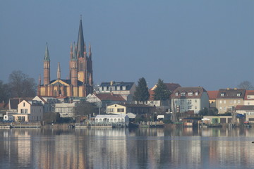 Obraz premium Blick auf die Inselstadt Werder/ Havel