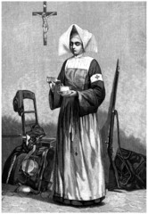 Obraz premium Nurse-Nun - Soeur de Charité - 19th century