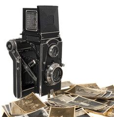 alte antike fotokamera mit fotos