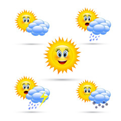 Cartoon weather icons.