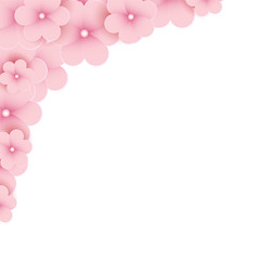 Pink floral background with place for text