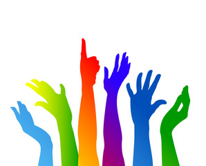 Fototapeta premium comunità, colori, mani, braccia, colorate