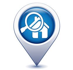 recherche maison sur marqueur géolocalisation bleu