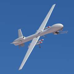 Combat drone flying