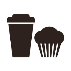Muffin and coffee to go icon