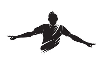 Vector man's silhouette on white background