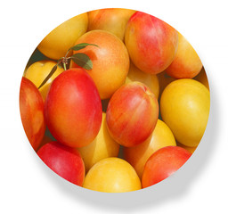 Peaches circle icon isolated