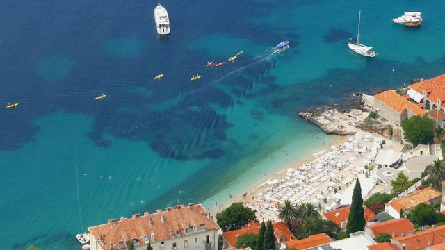 Scenic Adriatic sea coast and beach near Dubrovnik, Croatia