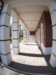 The facade of the city building