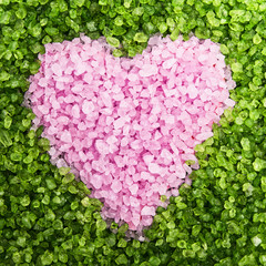 Pink crystal heart. Crystal background