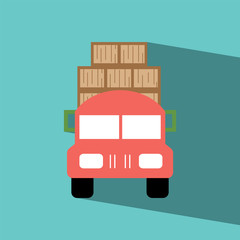 truck flat icon  vector illustration eps10