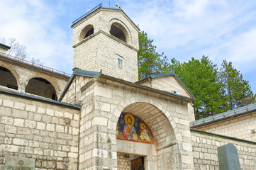 Fototapeta na wymiar Orthodox monastery of Birth of Virgin Mary in Cetinje, Montenegr