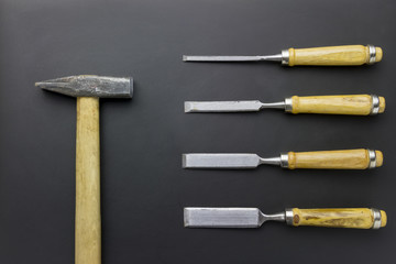 chisels and hammer