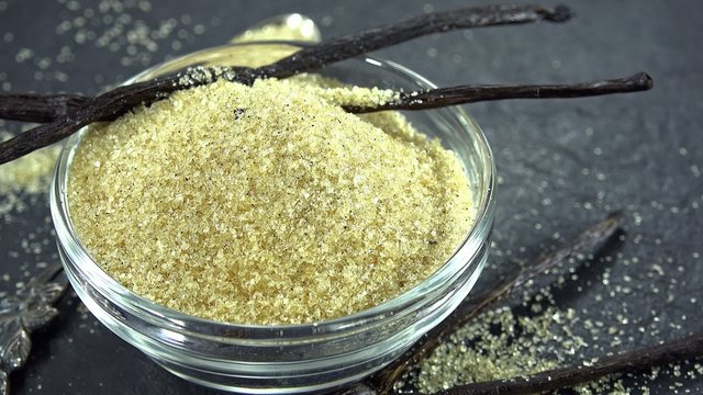 Portion of Vanilla Sugar (seamless loopable 4K UHD footage)