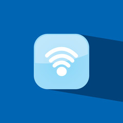 wifi button icon flat  vector illustration eps10