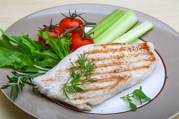 Grilled turkey steak