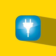 plug button icon flat  vector illustration eps10