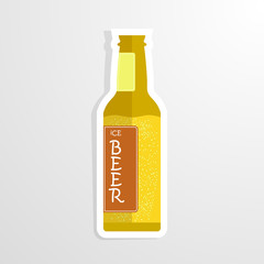 beer bottle cheers vector illustration