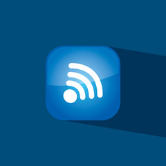 wifi button icon flat  vector illustration eps10