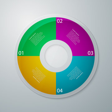 Vector illustration infographics circle with four quadrants