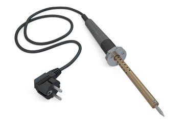 Soldering iron with black handle
