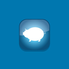 pig bank button icon flat  vector illustration eps10