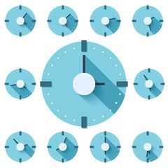 Clock flat icon. Vector illustration EPS.