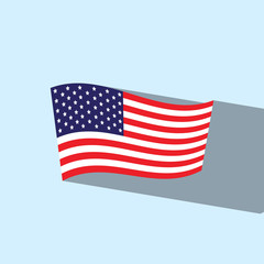 american flag flat icon  vector illustration eps10