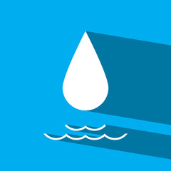 water drop flat icon  vector illustration eps10