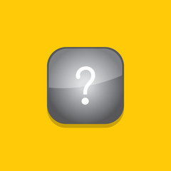 questionmark button icon flat  vector illustration eps10