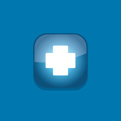 Obraz premium cross button icon flat vector illustration eps10